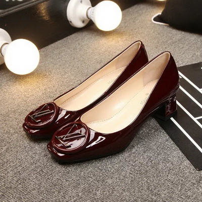 LV Shallow mouth Block heel Shoes Women--023